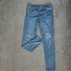 Women's Light Blue Distressed Skinny Jeans
